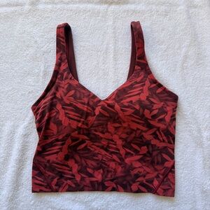 NWOT Lululemon Align Red Leaf Print Sports Bra Top